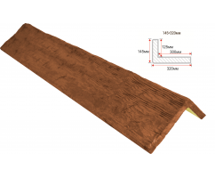 Откос декоративный рустик, 145х320мм Орех, длина 1 метр