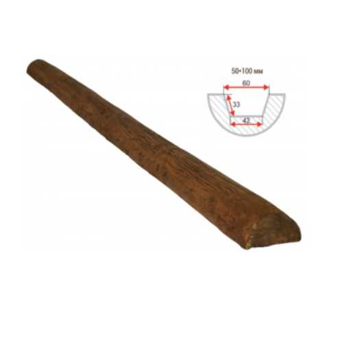 Фото Полубревно декоративное Arno decor рустик, 50х100мм Дуб, длина 3 метра