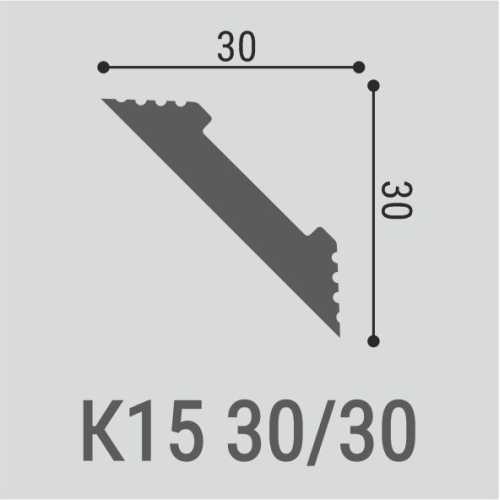 Фото Карниз под покраску из полистирола Bello Deco K15 (30х30х2000 мм)