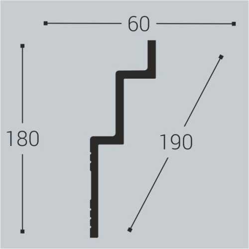 Фото Карниз под покраску из полистирола Bello Deco K21 (180х60х2000 мм)