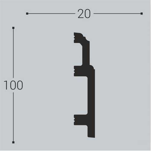 Фото Плинтус напольный Bello Deco П10 под покраску (100х20х2000)