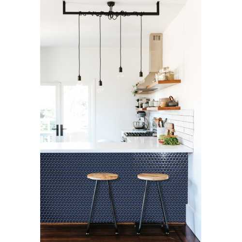 Фото Мозаика из керамогранита Bonaparte Round midnight blue 28х28 (312х330х6 мм)