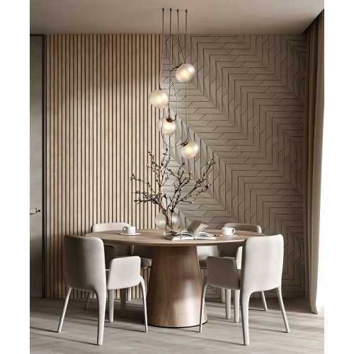 Фото Акустическая панель Cosca Ясень Тирамису, черный войлок, рейки (2750х600 мм)