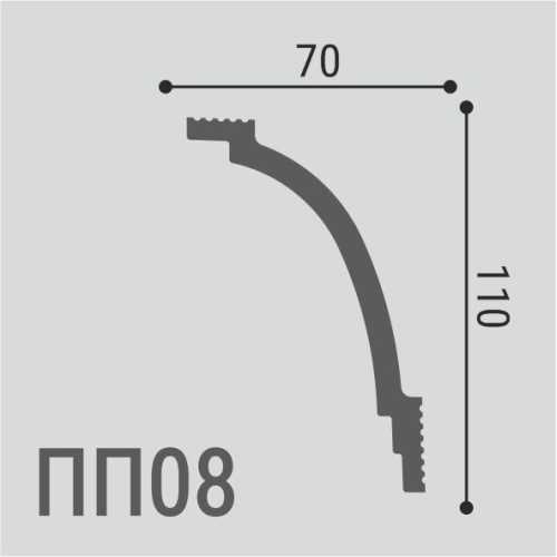 Фото Карниз Де Багет под покраску, XPC полимер ПП 08 110/70 (110х70х2000)