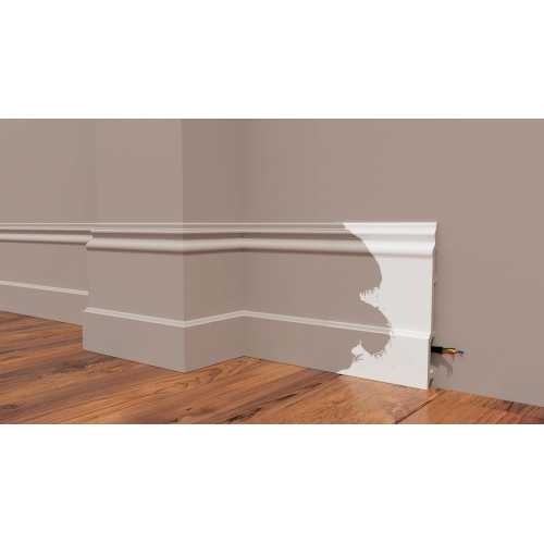 Фото Плинтус напольный Decor Dizayn DD725 под покраску, белый (210*21*2000)