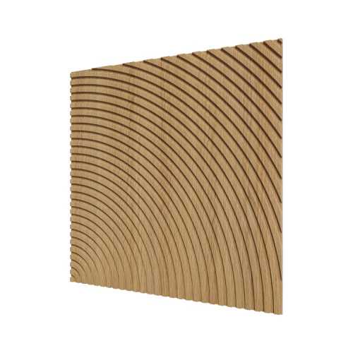 Фото Стеновая панель квадратная МДФ Ликорн - Круги Орех светлый, 500*500*8 мм (4 шт)