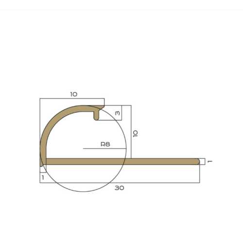 Фото Профиль для плитки внешний латунь 10 мм Neexy PVL17-03 Брашированная, 2.7 метра