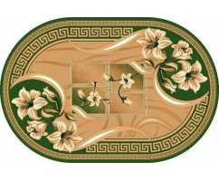 Ковер Merinos Laguna d187 green ОВАЛ 0,80*1,50