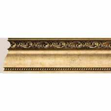 Плинтус потолочный Cosca Антик 84 мм, Античное золото