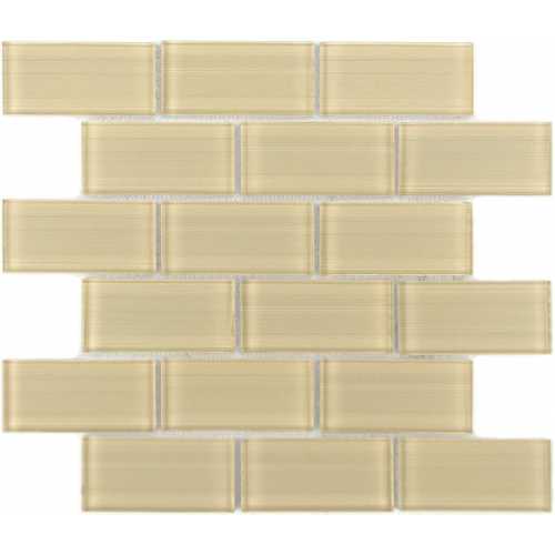 Фото Мозаика стеклянная Caramelle Impressioni Mattoni Crema 50х100 (300х300х8 мм)