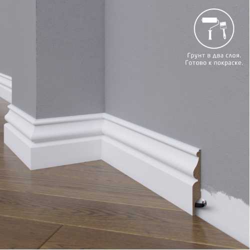 Фото Плинтус напольный под покраску 11-072-16 Madest Decor MDF (72х16х2400 мм)