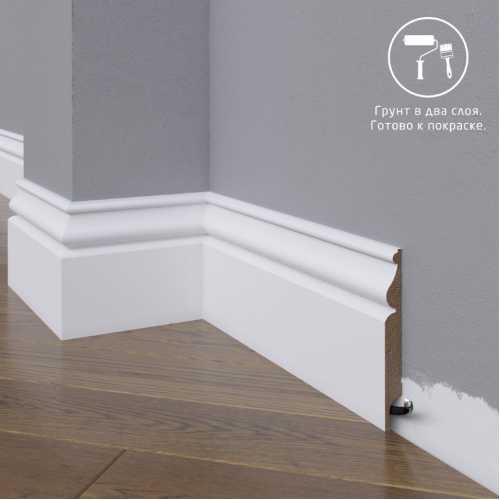 Фото Плинтус напольный под покраску 11-100-16 Madest Decor MDF (100х16х2400 мм)