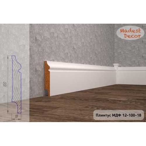 Фото Плинтус напольный под покраску 12-100-18 Madest Decor MDF (100х18х2400 мм)