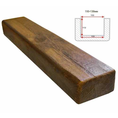 Фото Балка декоративная из полиуретана Arno Decor Модерн 195х130мм Фламбир, длина 2м